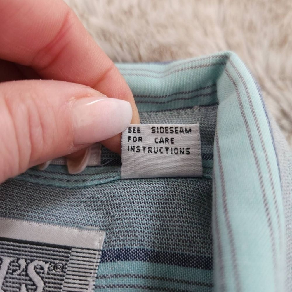 Levi's Vintage Silver‎ Label Long Sleeve Striped Button Down Blue and Gray Large - Picture 5 of 7